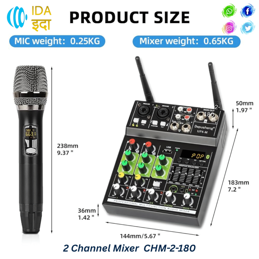 IDA Audio CHM-2-180 – 2 Channel Professional Audio Mixer